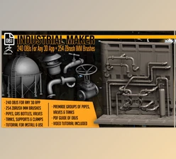 Download Artstation - Industrial Maker 240 OBJs and 254 ZBrush IMM Brushes