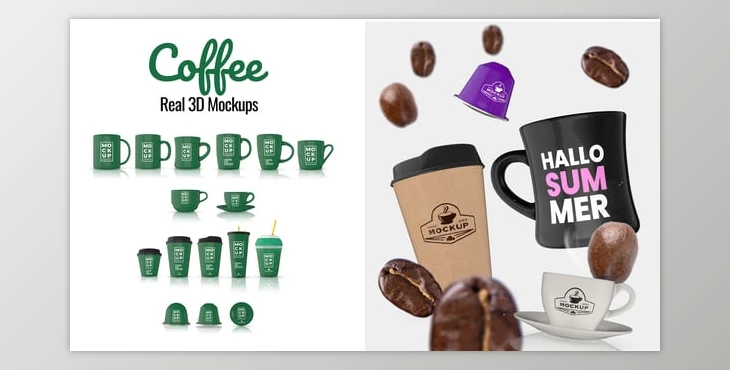Download Coffee Cup Real 3D Mockups (Videohive 45571616) - AE Project