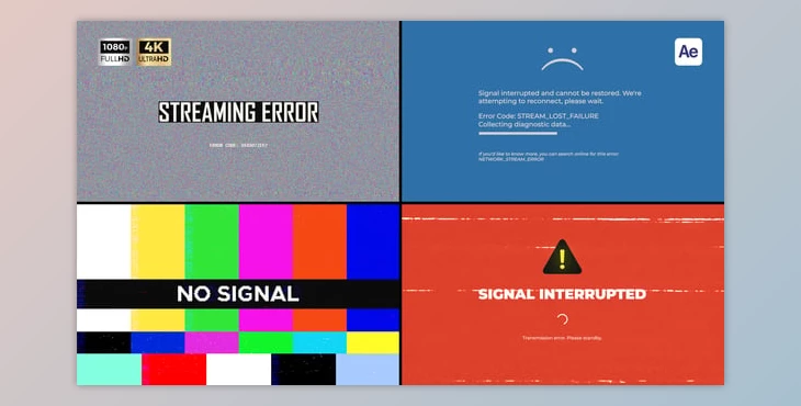 Download Signal Lost Overlays (Videohive 56336142) - AE Project