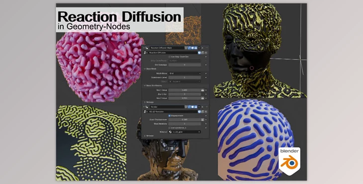 Download Gumroad - Reaction Diffusion (Blender Geometry-Nodes)