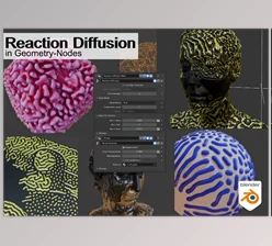 Download Gumroad - Reaction Diffusion (Blender Geometry-Nodes)