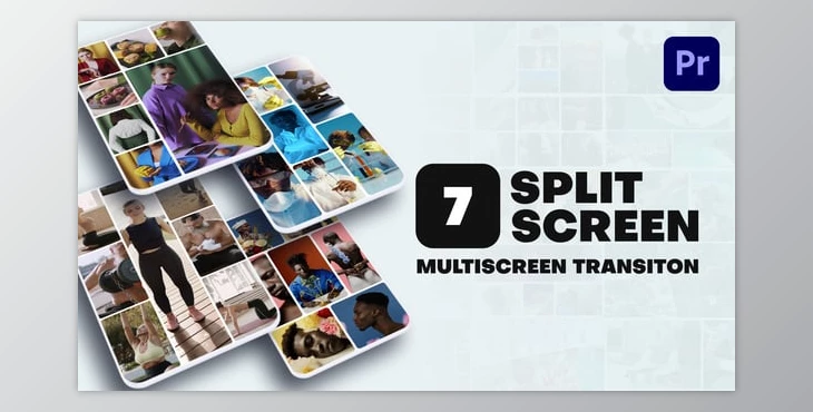 Download Vertical Multiscreen Transition - 7 Split Screen (Videohive 56895522) - PR Project