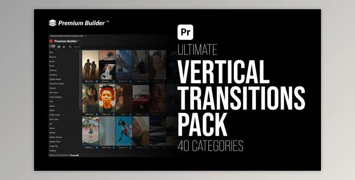 Download Vertical Transitions Pack for Premiere Pro (Videohive 56905631) - PR Project