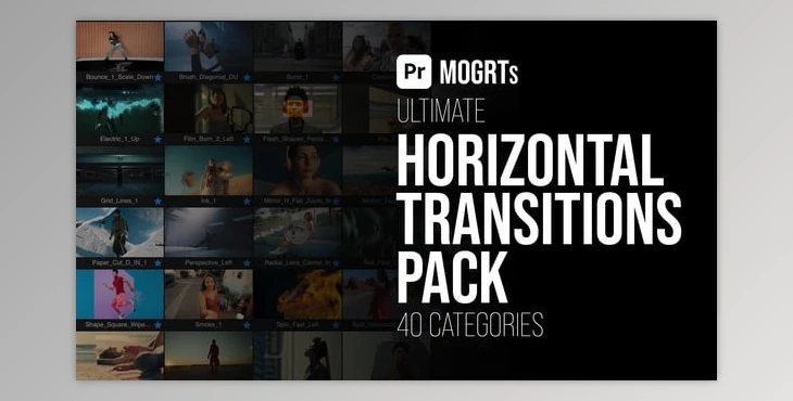 Download Horizontal Transitions Pack MOGRTs (Videohive 57142176) - PR Project