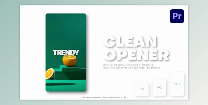 Download Vertical Clean Slideshow – Reels, Post, Shorts (Videohive 57140644) - PR Project