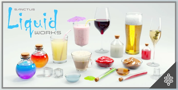 Blender Market - Download Sanctus Liquid Works - Procedural Materials And Assets v1.0.1