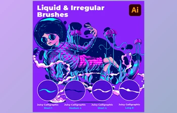 Fernando Nunes - Download The Intergalactic Liquid & Irregular Illustrator <span class='badge badge-warning'>Brushes</span>