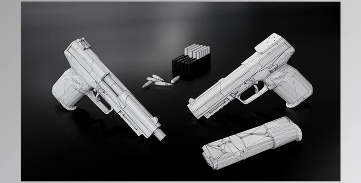 CGTrader - FN Five-Seven MK2 Handgun (Low-poly 3D model)