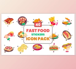 Download Fast Food Stickers Icon Pack (Videohive 57221507)