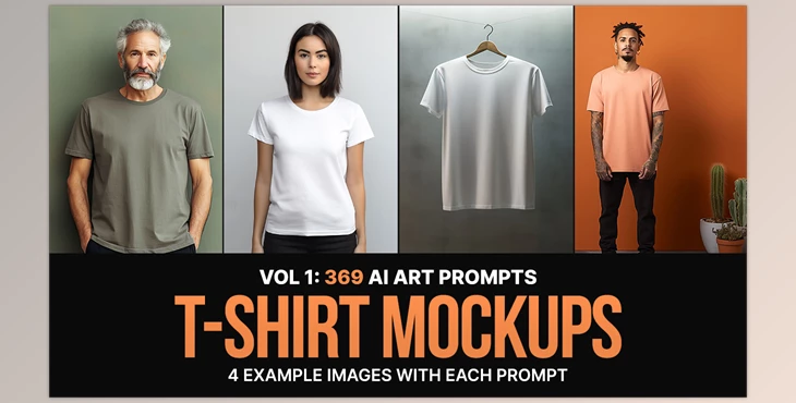 Download 369 Midjourney Prompts for T-Shirt Mockups