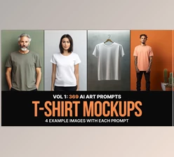 Download 369 Midjourney Prompts for T-Shirt Mockups