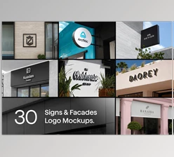 Asylab - Download 30 Signs & Facade Logo Mockups - V4
