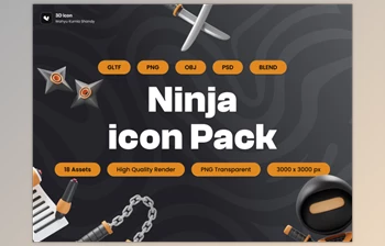 <span class='badge badge-warning'>Ui8</span> - Download Ninja <span class='badge badge-warning'>3D</span> Icon Pack