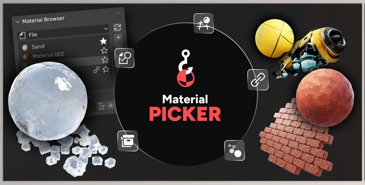 Blender - Download Material Picker - Select And Browse Materials v1.3.2