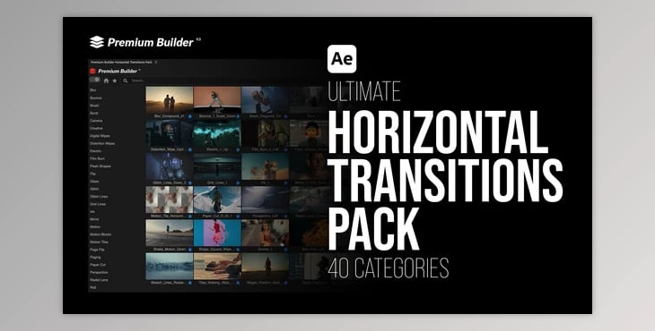 Download Horizontal Transitions Pack (Videohive 57096084) - AE Project