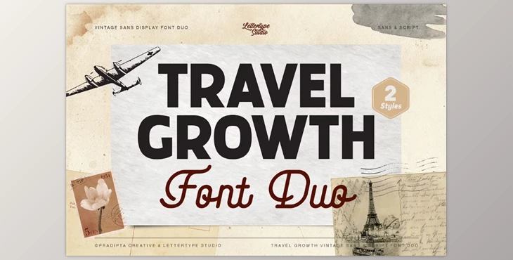 Download Travel Growth Vintage Font Duo (CreativeMarket 291290066)