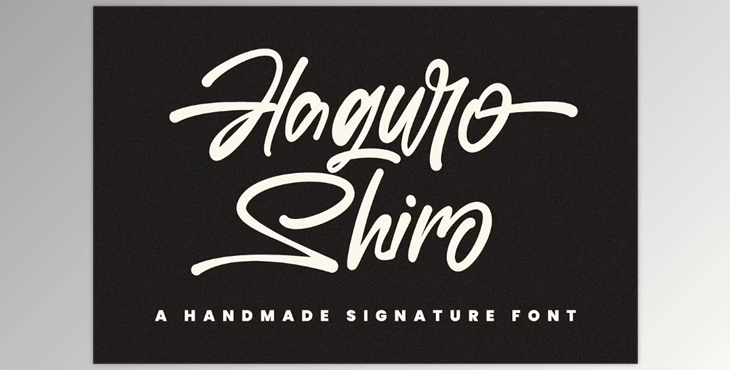 Download Haguro Shiro Signature Handmade Font (CreativeMarket 291265840)
