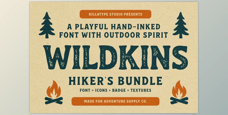 Download Wildkins Hiker's Bundle - Hand Inked Font (CreativeMarket 291298288)
