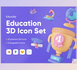 UI8- Download Educally - Education 3D Icon Set