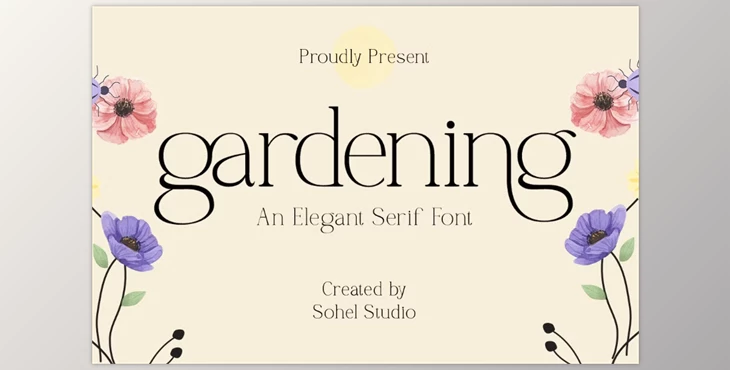 Download Gardening – Elegant Serif Font (CreativeMarket 291064838)