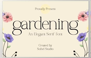 Download Gardening – Elegant <span class='badge badge-warning'>Serif</span> <span class='badge badge-warning'>Font</span> (<span class='badge badge-warning'>CreativeMarket</span> 291064838)