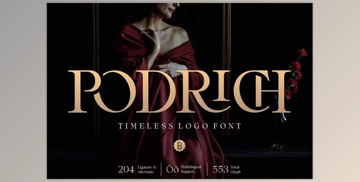 Download Podrich - Timeless Logo Font (CreativeMarket 290897290)
