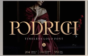 Download Podrich - Timeless Logo <span class='badge badge-warning'>Font</span> (CreativeMarket 290897290)