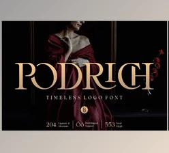 Download Podrich - Timeless Logo Font (CreativeMarket 290897290)