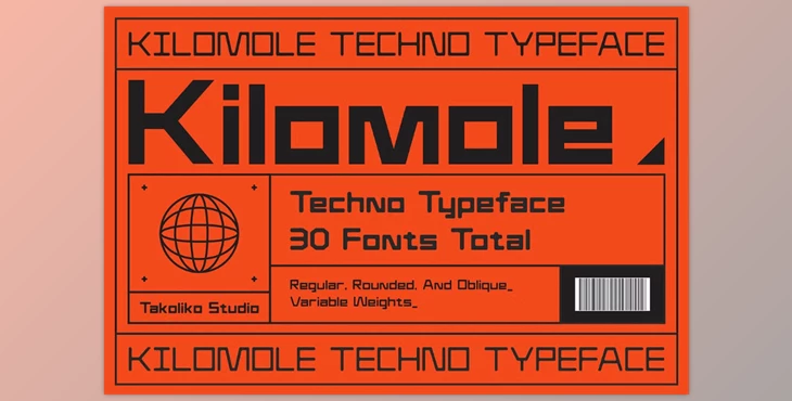 Download Kilomole-Techno Typeface (CreativeMarket 280006496)