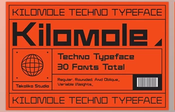 Download Kilomole-Techno Typeface (<span class='badge badge-warning'>CreativeMarket</span> 280006496)