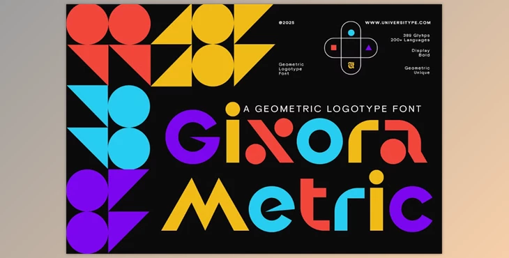 Download UT Gixora Metric - A Geometric Font (CreativeMarket 291138863)