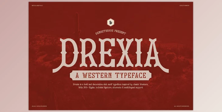 Download Drexia | Western Typeface (CreativeMarket 291328953)