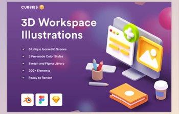 <span class='badge badge-warning'>Ui8</span> - Download Cubbies: <span class='badge badge-warning'>3D</span> Workspace Illustrations