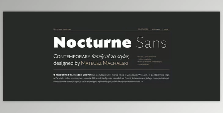 MyFonts - Download Nocturne Sans Font Family