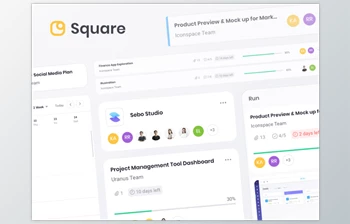 <span class='badge badge-warning'>UI8</span> - Download Square Dashboard UI Kit