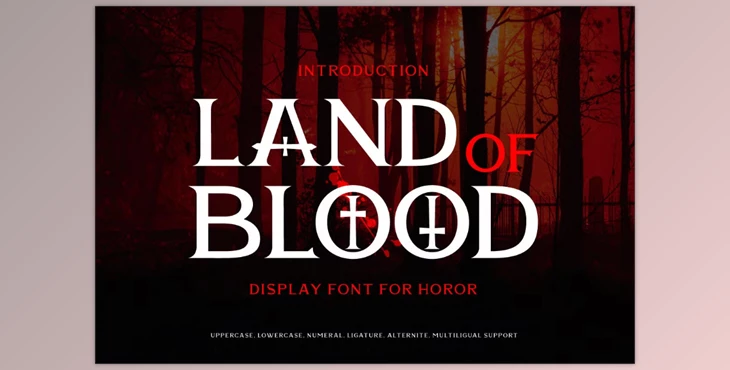 Download Land Of Blood - Horror Movie Font (CreativeMarket 291339233)
