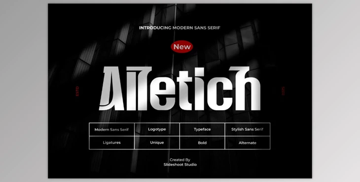 Slide Shoot - Download Alletich || Unique Modern Sans Serif Font