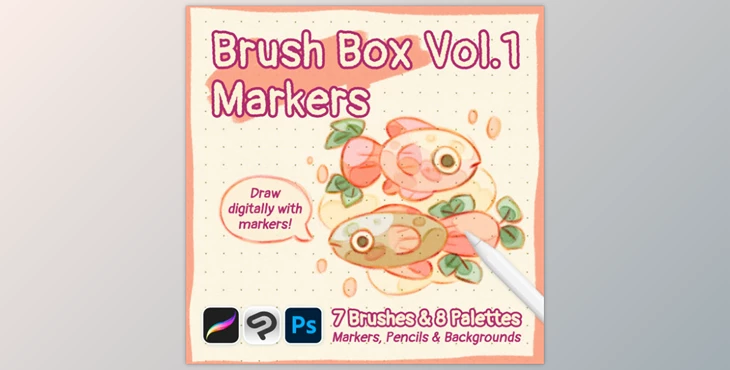 Gumroad - Download Brush Box Vol.1 - Markers, Pencils & Palettes