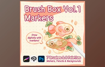Gumroad - Download Brush <span class='badge badge-warning'>Box</span> Vol.1 - Markers, Pencils & Palettes