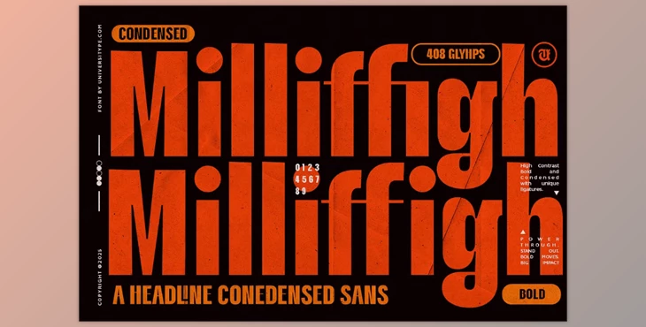 Download UT Milliffigh - A Condensed Font (CreativeMarket 291138814)