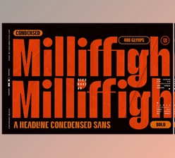 Download UT Milliffigh - A Condensed Font (CreativeMarket 291138814)