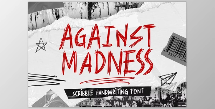 Download Against Madness - Scribble font (CreativeMarket 291327485)