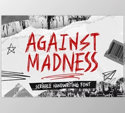 Download Against Madness - Scribble font (CreativeMarket 291327485)