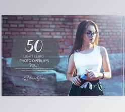 Artstation - Download 50 Light Leaks Photo Overlays - Vol. 1