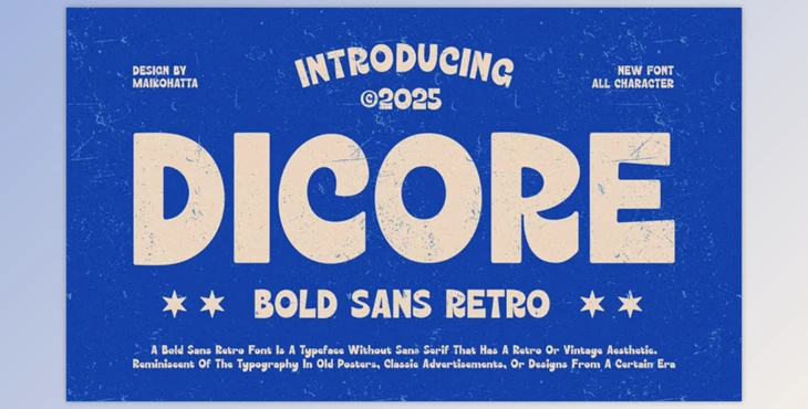 Download Dicore - Bold Sans retro Font (CreativeMarket 291084381)