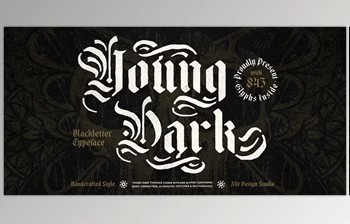 FONTSPRING - Download Young Dark Typeface: Bold Blackletter Stencil <span class='badge badge-warning'>Font</span>