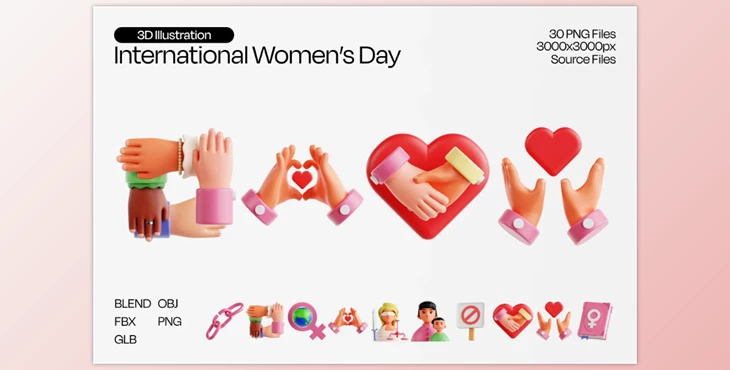 Gumroad - Download Women’s Day 3D Icon Set