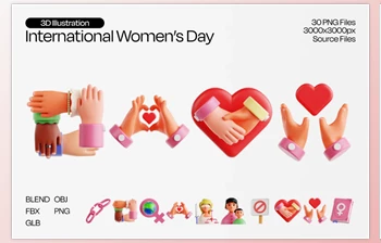 Gumroad - Download Women’s Day <span class='badge badge-warning'>3D</span> Icon Set