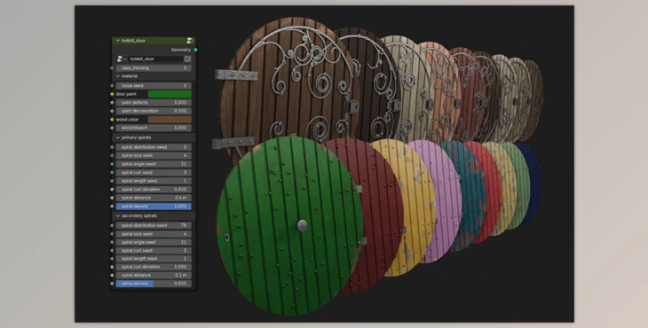 Gumroad - Download Hobbit door generator - geometry nodes [Blender]