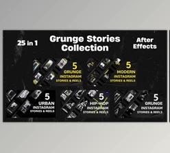 Download Grunge Instagram Stories Collection 25in1 (Videohive 57843692) - AE Project